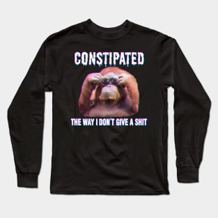 CONSTIPATED Orangutan with Sunglasses Long Sleeve T-Shirt